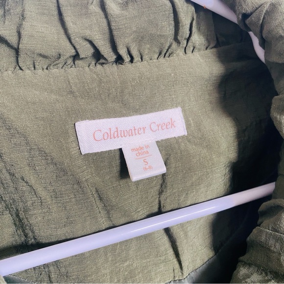 coldwater creek green utility top tie waist small - Picture 2 of 7